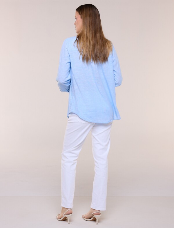Camisa Lino CELESTE