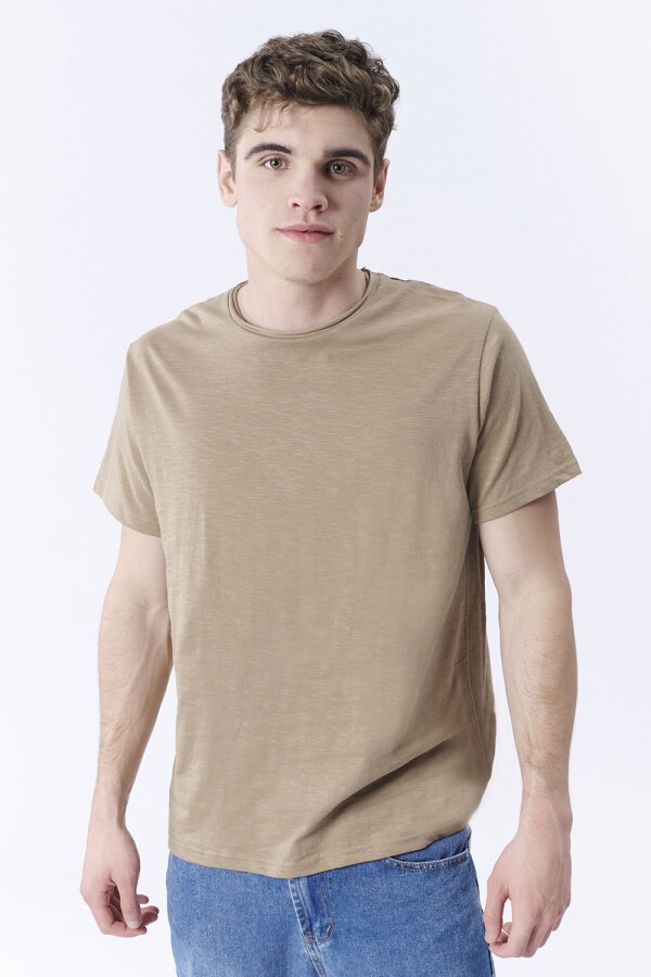 Remera Slub Taupe