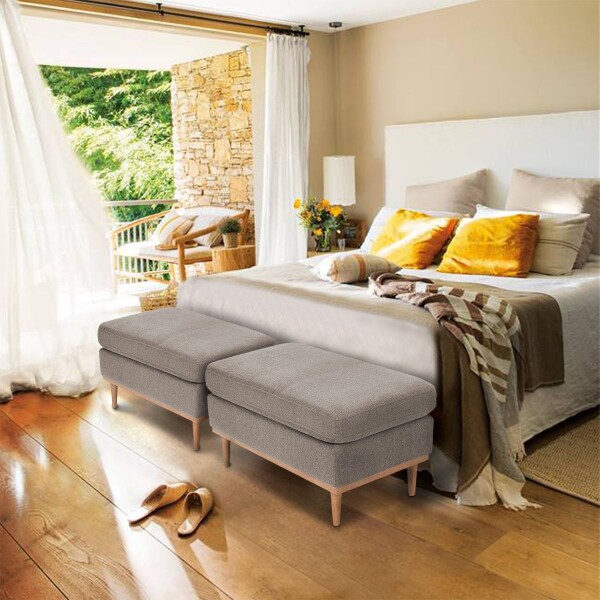 Isla Pie De Cama Puff Apoyapiés Otomano Taurus GRIS