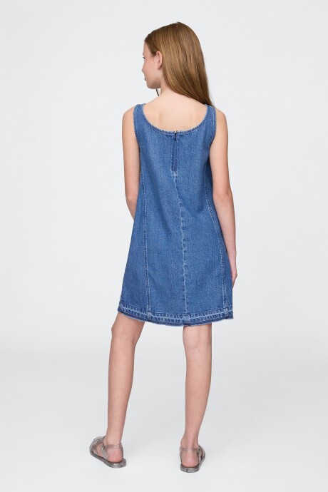 Vestido Jean Niña Medium Wash