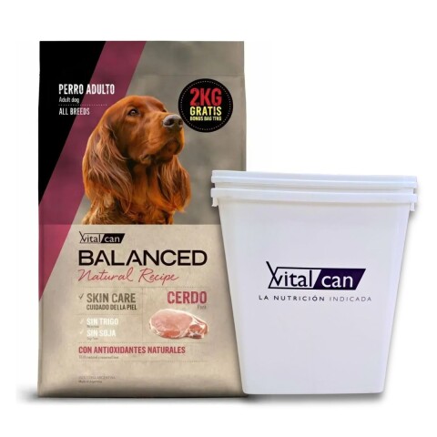 VITALCAN BALANCED EXCLUSIVE PERROS ADULTOS CERDO 15 KG + 2 KG REGALO + TARRINA VITALCAN BALANCED EXCLUSIVE PERROS ADULTOS CERDO 15 KG + 2 KG REGALO + TARRINA