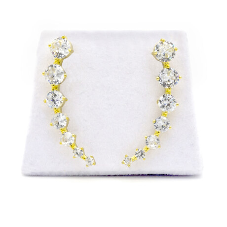 Trepadoras de plata 925 con baño de oro amarillo y circonias. Trepadoras de plata 925 con baño de oro amarillo y circonias.