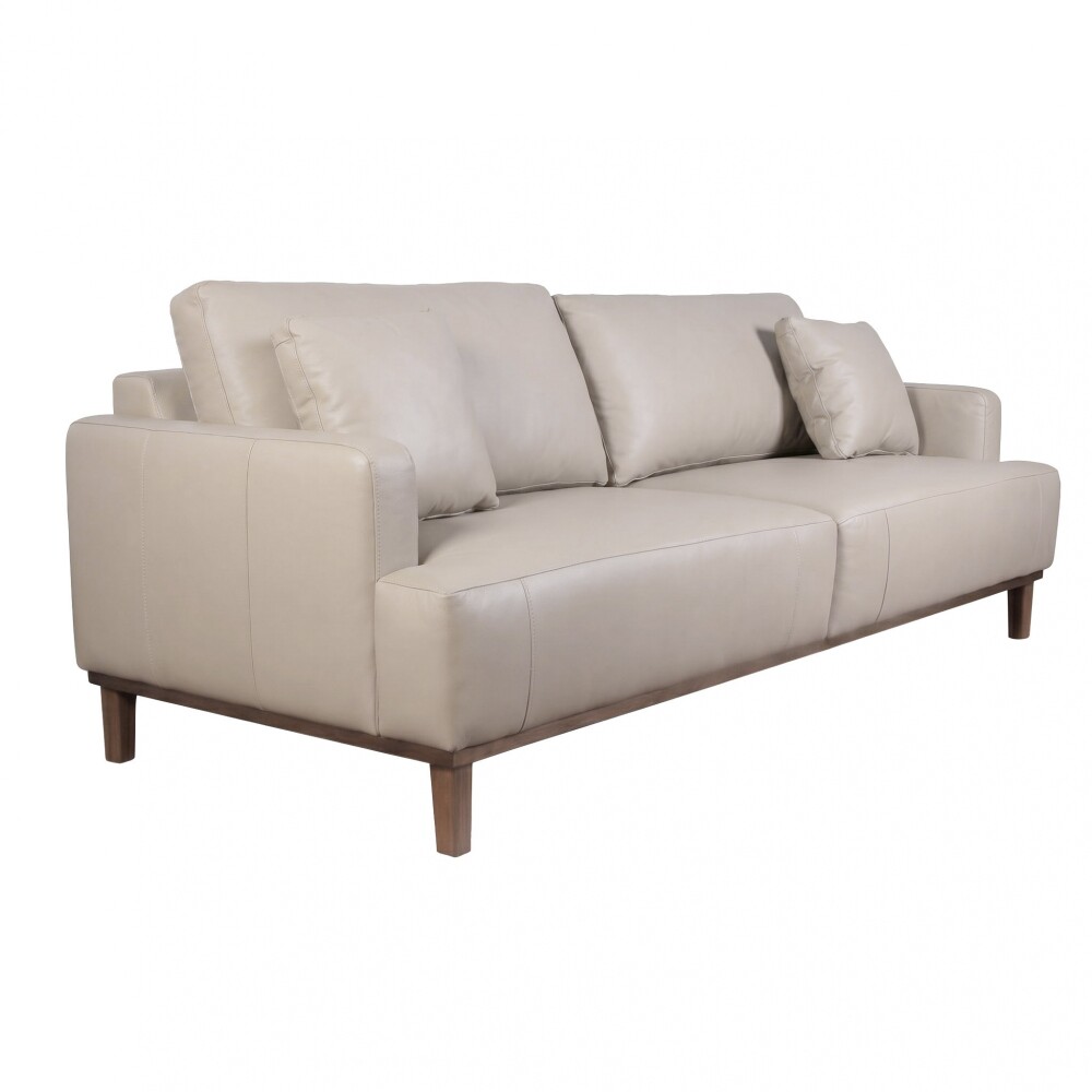 SOFÁ 3 CUERPOS CUERO-Y-MADERA GRIS ALLURE VISON
