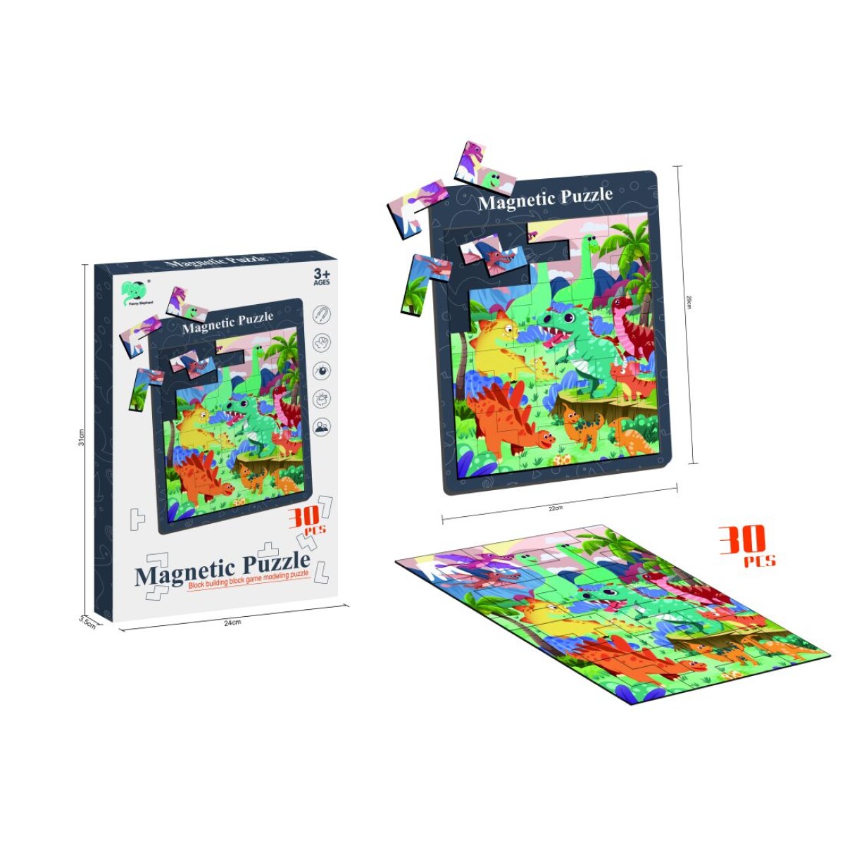 Puzzle magnético infantil - dino 81263 