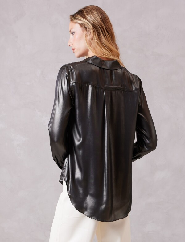 Camisa Efecto Metalizado GRIS OSCURO