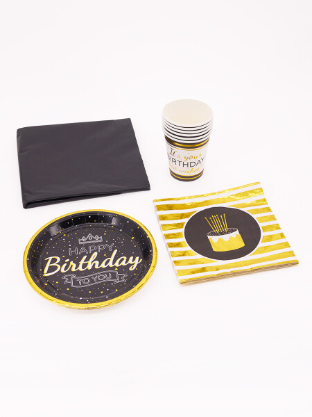 SET HAPPY BIRTHDAY X 6 BLACK NEGRO