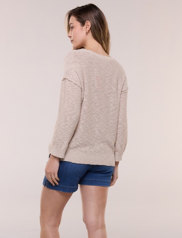 Buzo Algodón Textura BEIGE