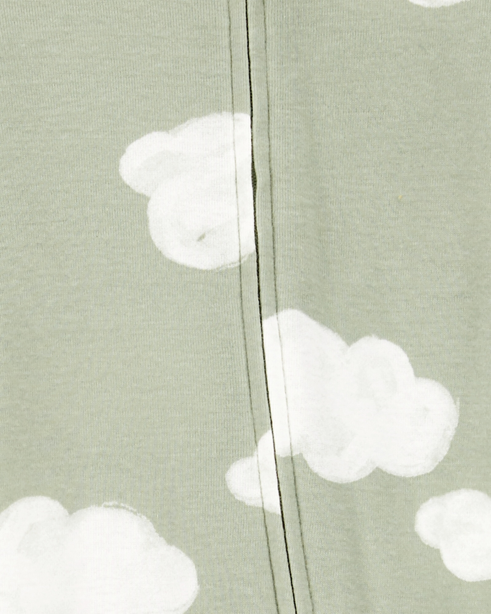Pijama una pieza de algodón, con pie y gorro, diseño nubes Sin color