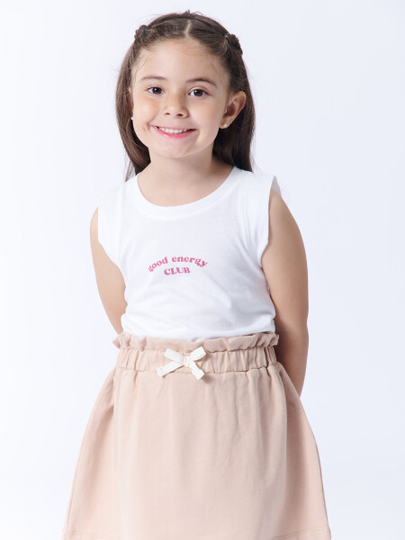 Pollera de algodón Beige