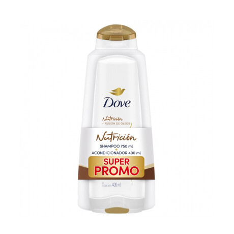 Pack Dove Shampoo 750 ml + Acondicionador 400 ml Nutrición + Fusión de óleos