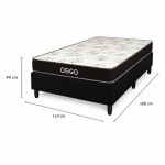 COMBO DORMITORIO - 1 PLAZA Y MEDIA CON SOMMIER DORADO 100% ESPUMA BLANCO