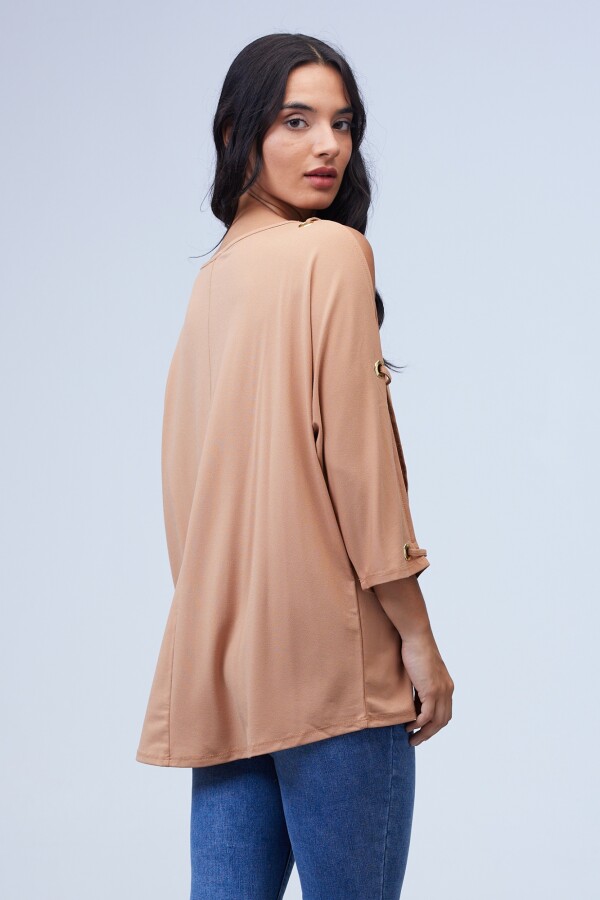 Blusa Oversize Manga Aros TOSTADO