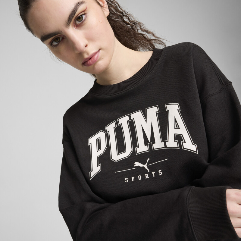 Buzo Puma Squad Crew TR de Mujer - 682493 01 Negro