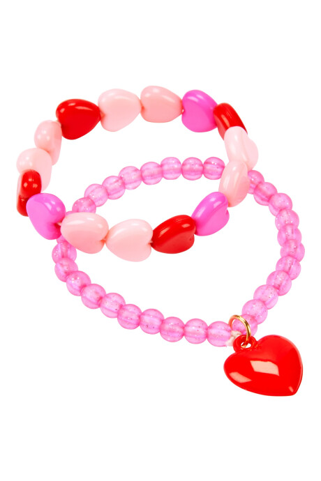 Pack dos pulseras, dijes corazón Sin color
