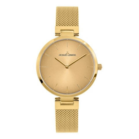 Reloj Jacques Lemans 1-2110M para dama en acero dorado con malla milanesa Reloj Jacques Lemans 1-2110m Para Dama En Acero Dorado Con Malla Milanesa