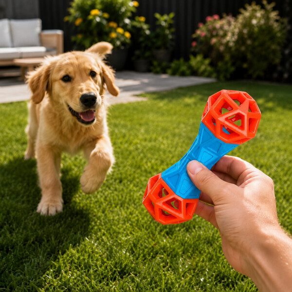 Juguete Morder Perros Gatos Limpieza Dental Golosinas Premio Color Celeste Naranja