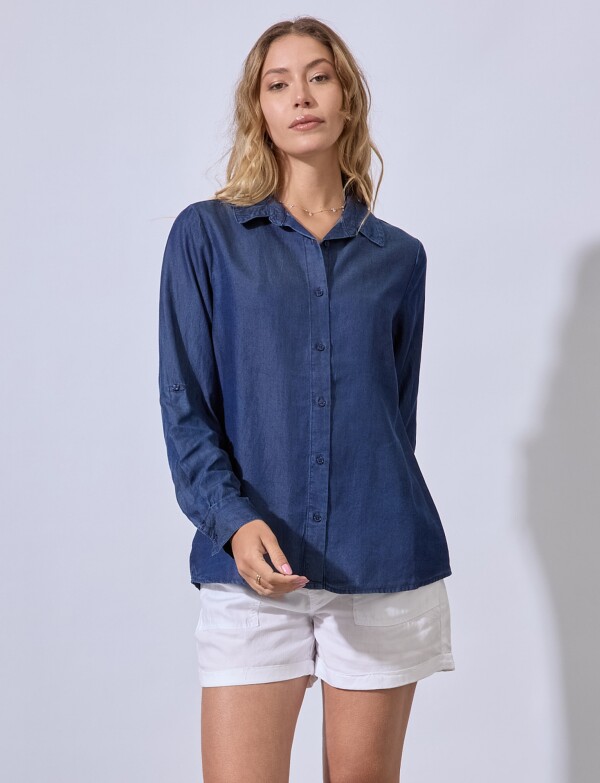 Camisa Tencel JEAN OSCURO