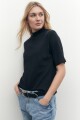 Media polera manga corta negro