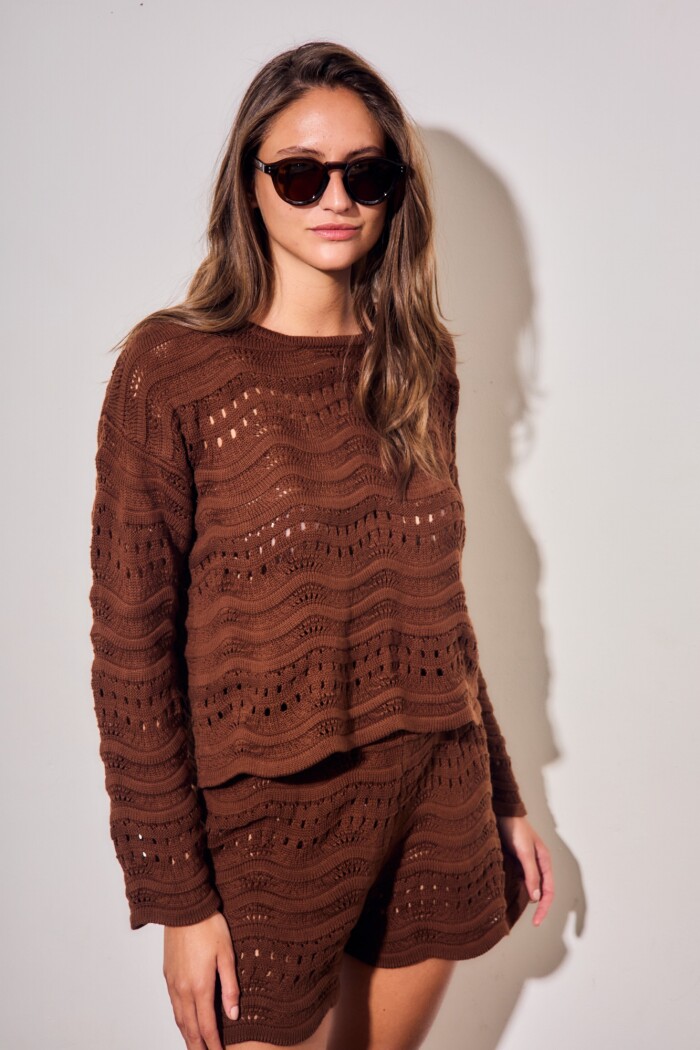 Sweater Textura Chocolate