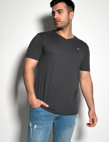 Remera lisa escote V Vex Topo