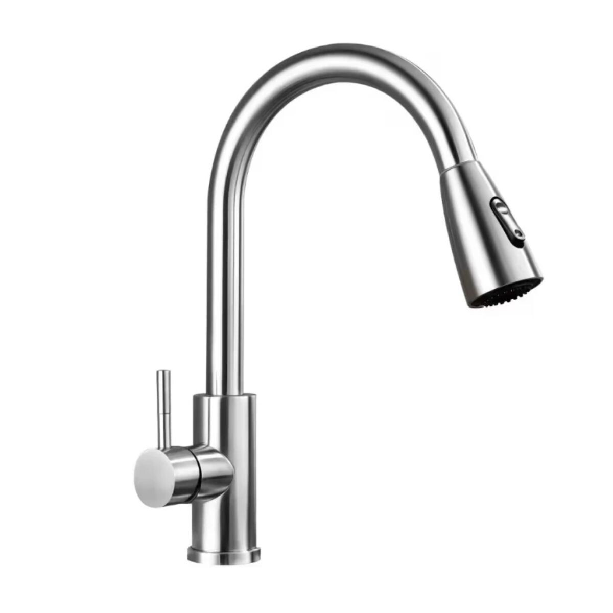 Grifería De Cocina Monocomando De Mesada Pico Extraíble Murdock Satinado 