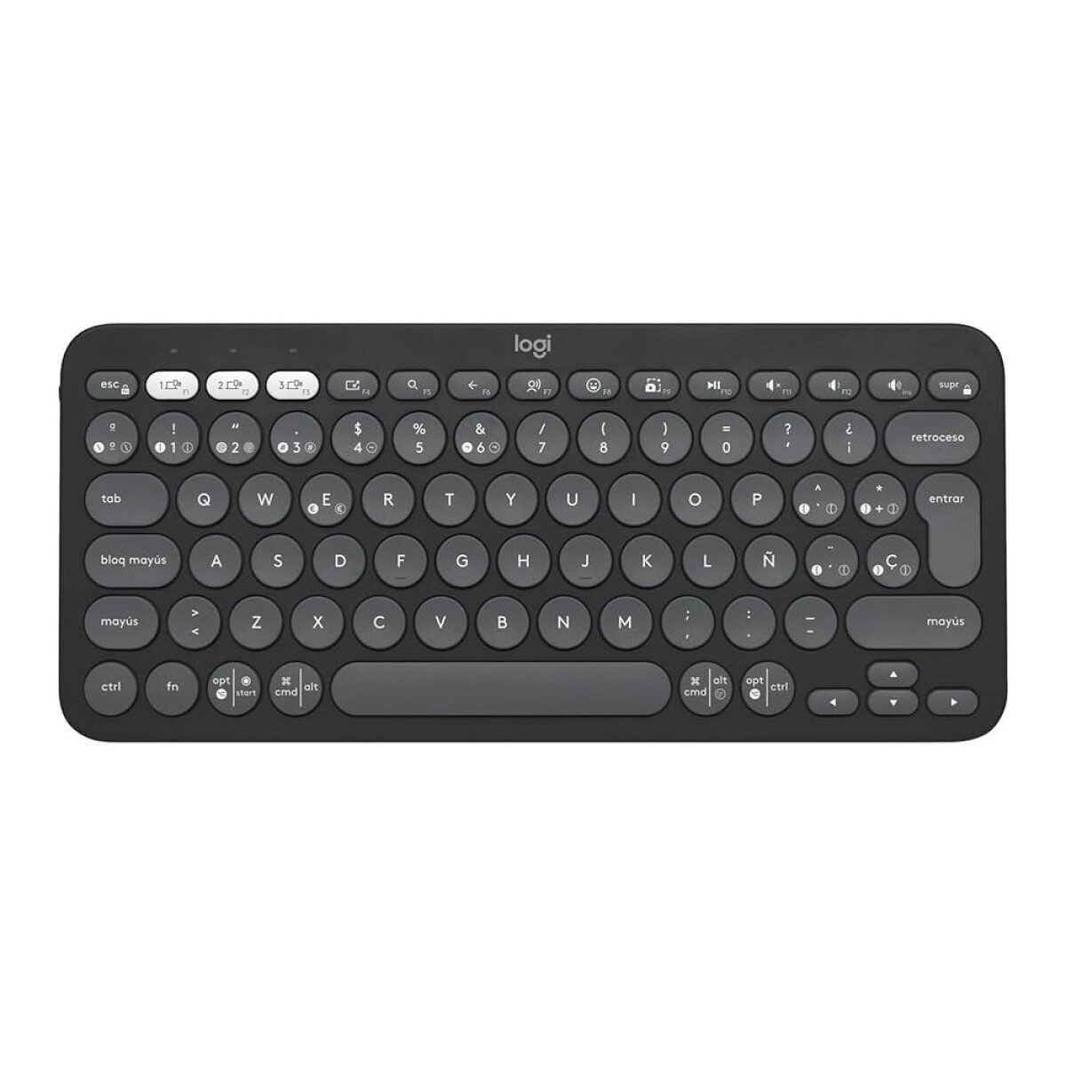 Teclado Inalámbrico Logitech Pebble Keys 2 Bluetooth K380S Español Graphite