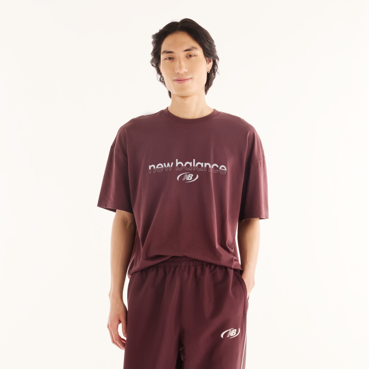 Remera New Balance de Hombre - Trackside - MT6279IZYLR - BORDEAUX 