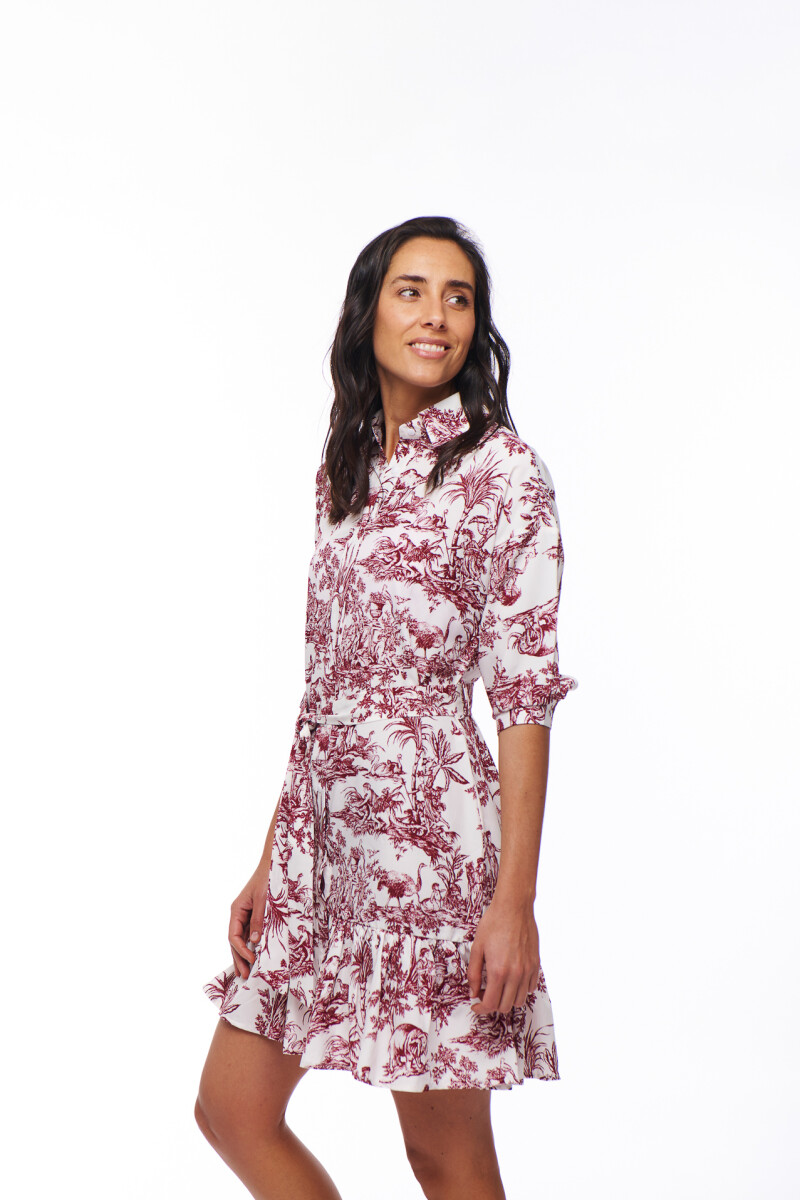 VESTIDO LEXY ESTAMPADO BORDO VESTIDO LEXY ESTAMPADO BORDO