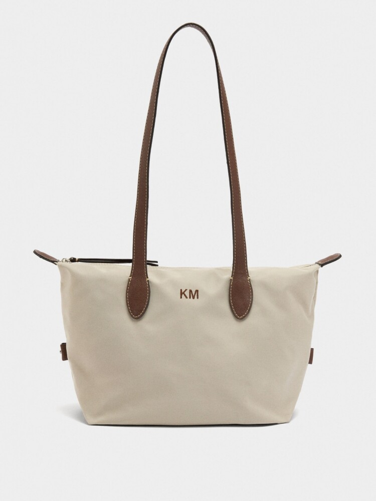Bolso Shopper De Nylon S crudo