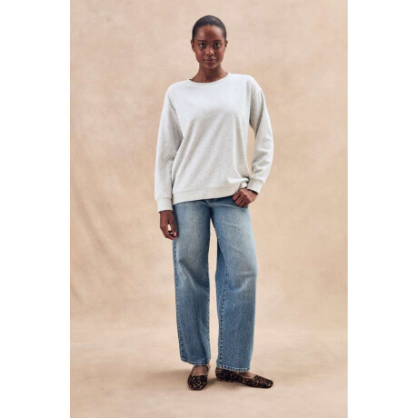 Sweater Algodon Velour Gris Melange