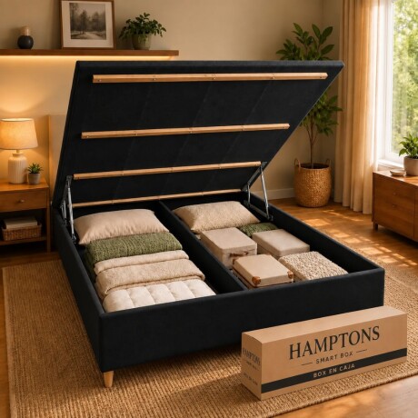 Sommier Queen Thm Iridium Hybrid Con Baúl 160x200 Cm NEGRO