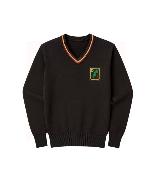 Sweater escote V Alemán Negro