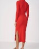 VESTIDO CANELADO Rojo