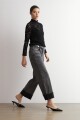 Media polera de encaje negro