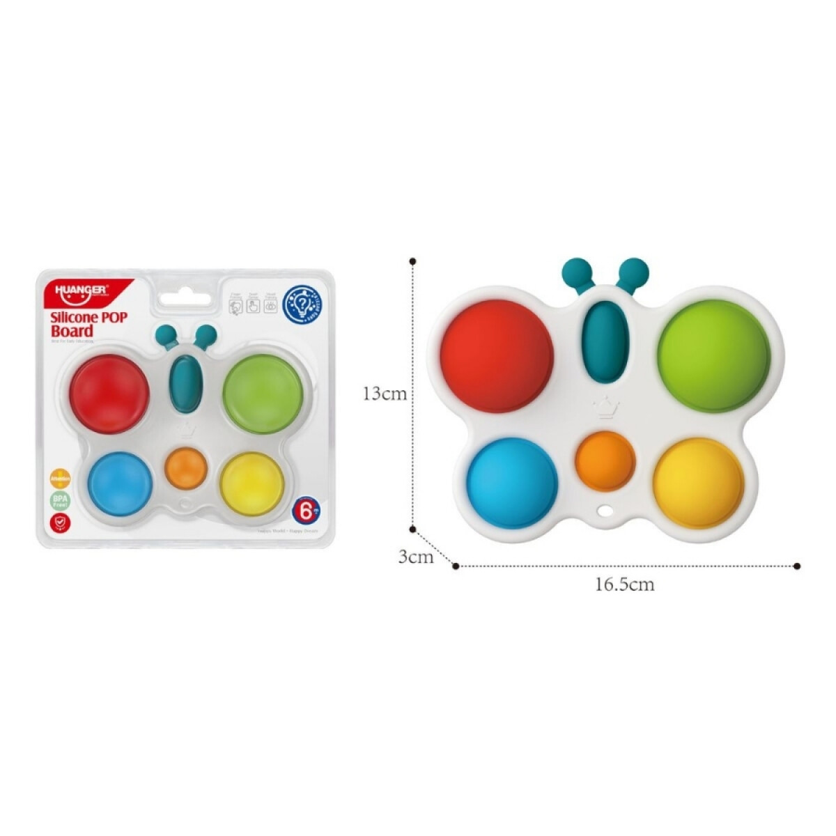 Pop It Huanger He0148 Sensorial De Silicona 16.5X13X3Cm Ub - MARIPOSA 