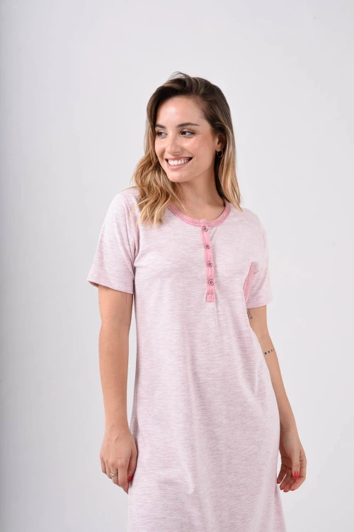 Camisón Manga Corta Cartera Rosa