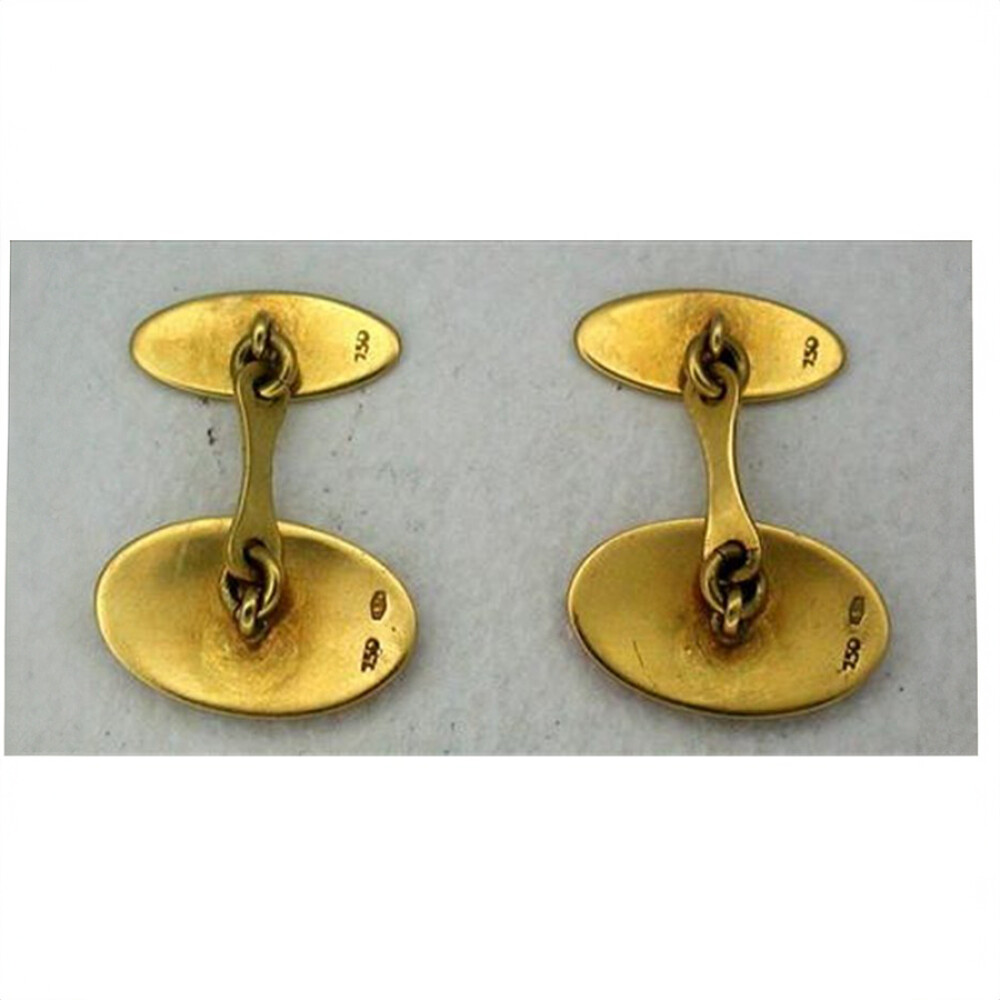 Par De Gemelos Oro 18K Y Esmalte. Par De Gemelos Oro 18K Y Esmalte.