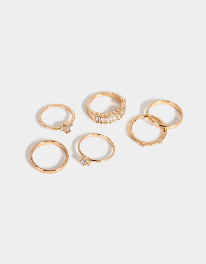 Sets Anillos Con strass Set De Anillos Con Strass - Dorado