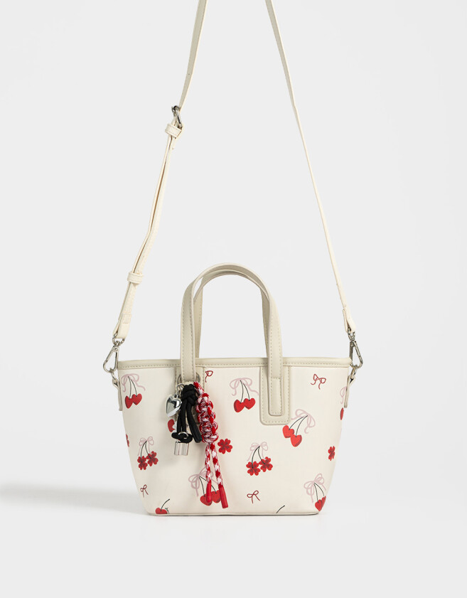 City Cartera City Con Charm - Blanco Crudo
