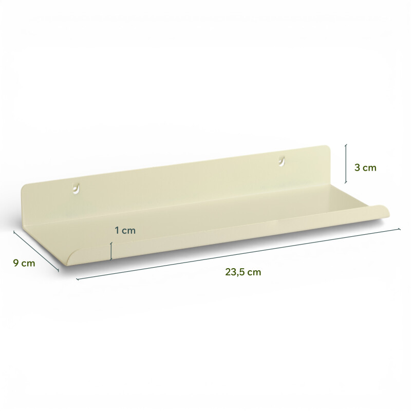 Estante organizador grande con borde para panel perforado pegboard metálico Blanco