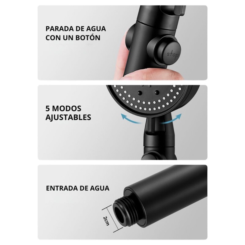 Duchero Lluvero Teléfono Ducha Baño 5 Modos Set Completo Duchero Lluvero Teléfono Ducha Baño 5 Modos Set Completo