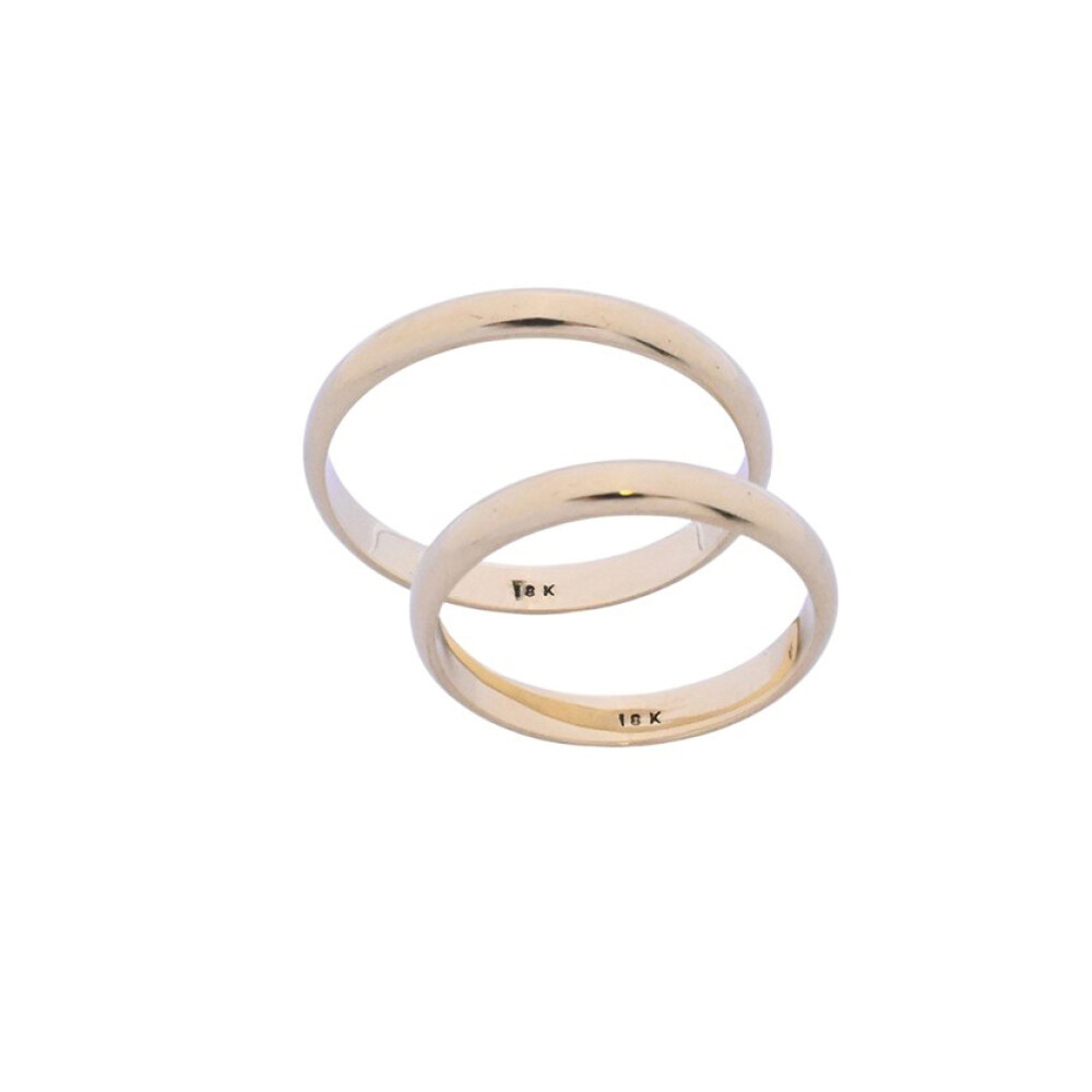 Par de alizanzas oro 18k doble bombé 3 mm. Par de alizanzas oro 18k doble bombé 3 mm.