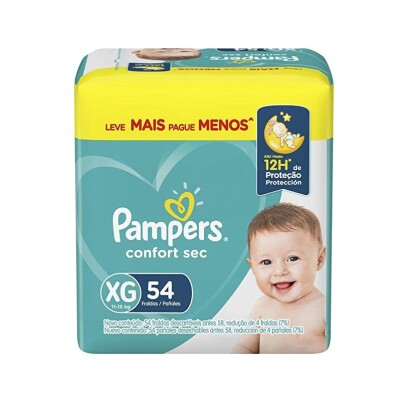 Pañales Pampers Confort Sec Talle Xg 54 Uds. Pañales Pampers Confort Sec Talle Xg 54 Uds.