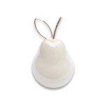 PERA DECORATIVA 8.5CM BLANCO/DORADO PERA DECORATIVA 8.5CM BLANCO/DORADO