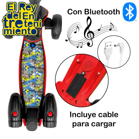 Monopatín Tripatín C/ Humo, Bluetooth, Luz Y Sonido Negro/Rojo