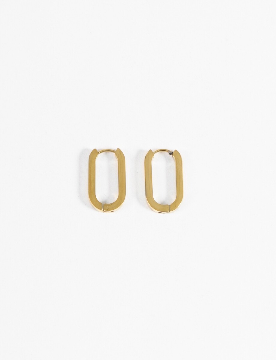 Aros acero cuadrado - dorado 