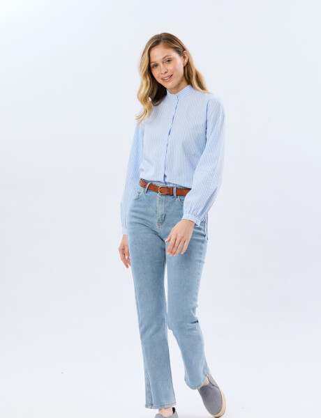 PANTALÓN DE JEAN RECTO Celeste