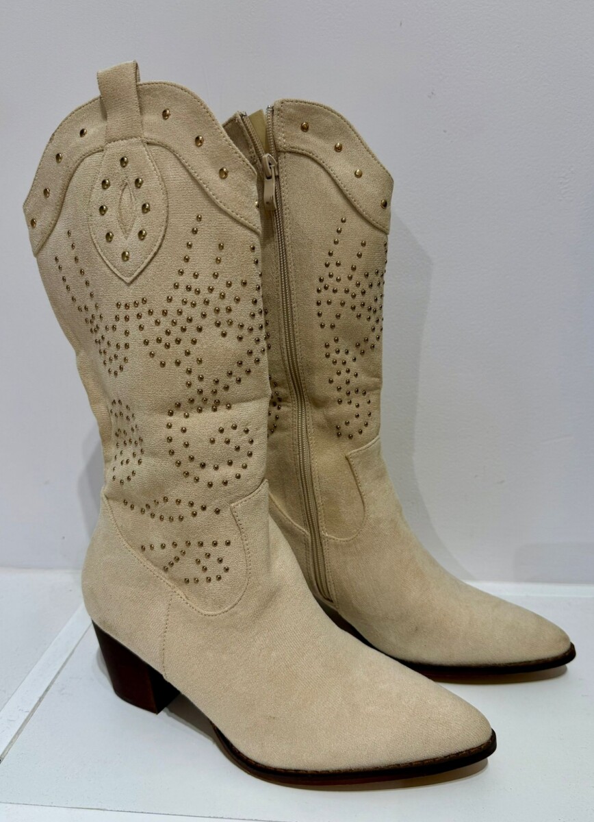 BOTA ALTA BRILLO - Beige 
