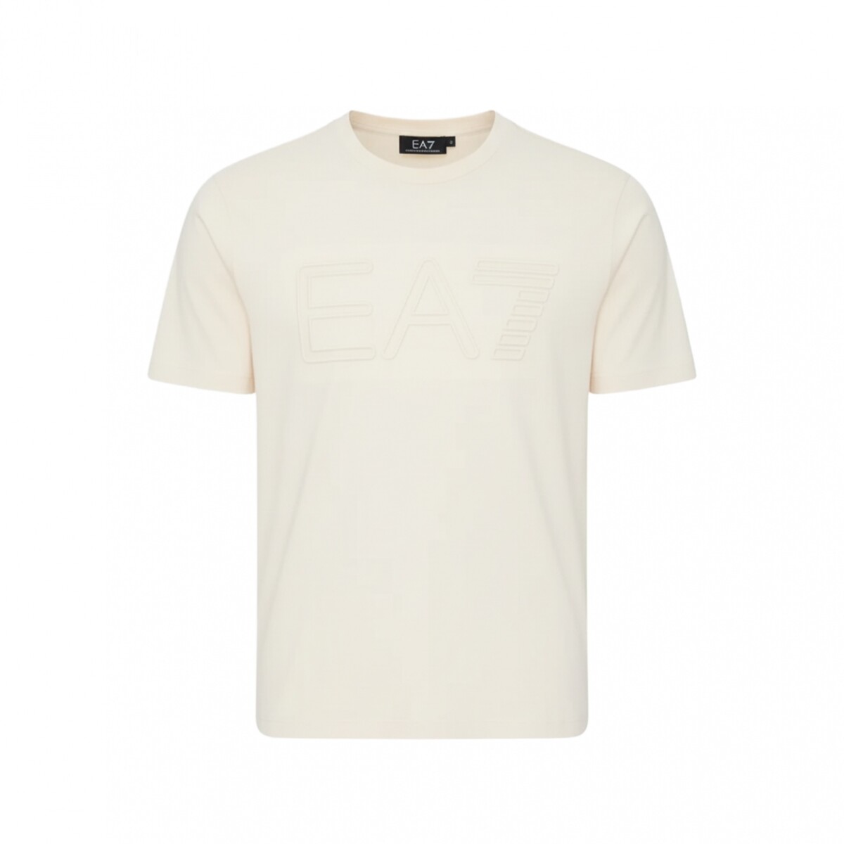 Short EA7 Emporio Armani Logo Series Sleeved Organic Cotton - Cream 