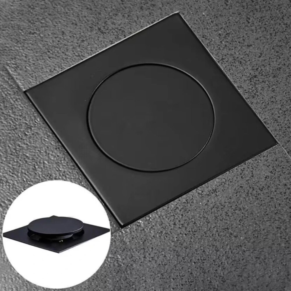 Rejilla de piso click clack 10x10 negro mate Rejilla De Piso Click Clack 10x10 Negro Mate